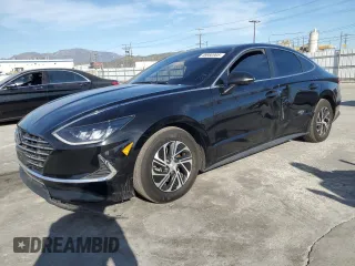 2020 Hyundai Sonata Hybrid Blue with VIN KMHL24JJ0LA014027, listed as a Copart auction lot 49980905 with 116,897 mi miles and Clean Title. Bid and sale history available at carsss.com. Image 1.