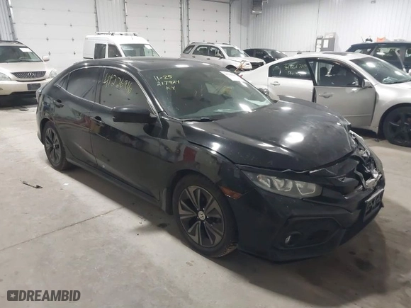 2017 Honda Civic Hatchback EX-L Navi with VIN SHHFK7H7XHU413571, listed as a IAAI auction lot 41226916 with 184,795 mi miles. Bid and sale history available at carsss.com. Image 1.