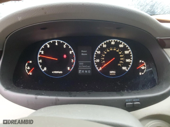 2007 Hyundai Azera SE with VIN KMHFC46F47A171001, listed as a Copart auction lot 43953835 with 217,443 mi miles and Salvage Title. Bid and sale history available at carsss.com. Image 9.