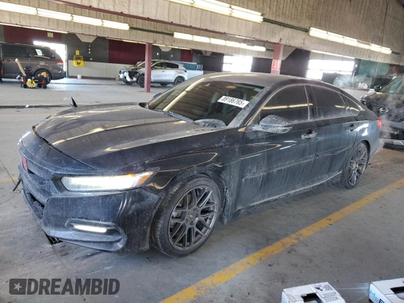 2018 Honda Accord Touring z VIN 1HGCV2F93JA040263, wystawiony jako Copart lot #89186765 z przebiegiem 95 110 mil mil oraz Nie do naprawy • Non repairable. Historia ofert i sprzedaży dostępna na DreamBid. Obrazek 1.