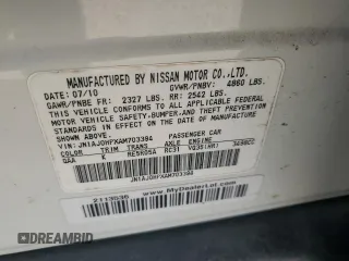2010 Infiniti EX Journey with VIN JN1AJ0HPXAM703394, listed as a Copart auction lot 77591604 with 128,319 mi miles and Salvage Title. Bid and sale history available at DreamBid. Image 13.