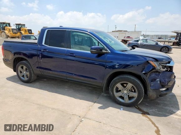 2023 Honda Ridgeline RTL with VIN 5FPYK3F50PB011150, listed as a Copart auction lot 58273325 with 38,742 mi miles and Salvage title. Bid and sale history available at DreamBid. Image 4.