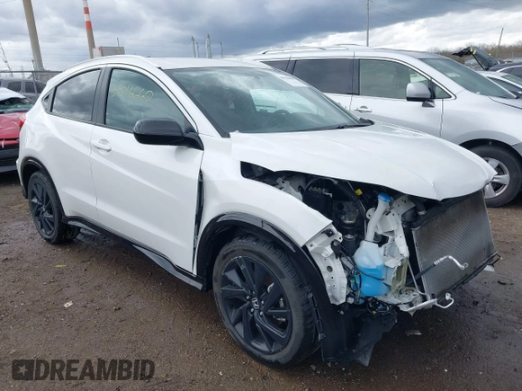 2022 Honda HR-V Sport with VIN 3CZRU6H10NM774212, listed as a IAAI auction lot 41199294 with 35,287 mi miles. Bid and sale history available at carsss.com. Image 1.