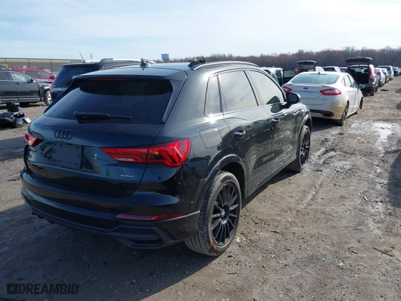 2023 Audi Q3 S line Premium with VIN WA1DECF38P1111626, listed as a IAAI auction lot 41935732 with 38,777 mi miles. Bid and sale history available at carsss.com. Image 4.