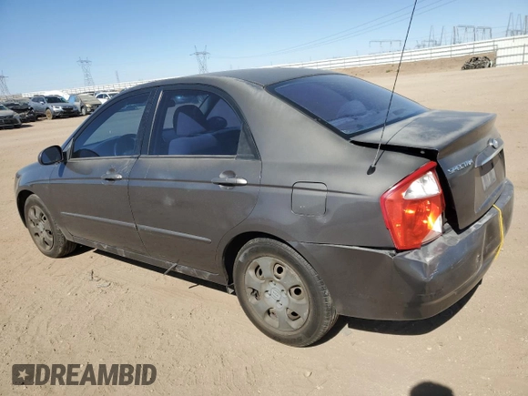 2006 Kia Spectra EX with VIN KNAFE122X65277053, listed as a Copart auction lot 75697314 with 147,156 mi miles and Salvage Title. Bid and sale history available at carsss.com. Image 2.