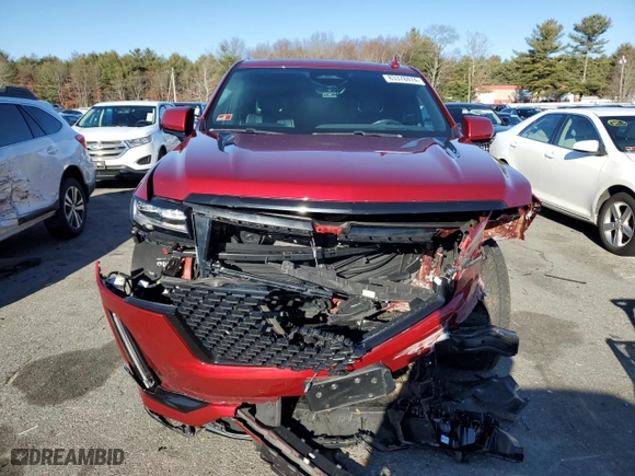 2021 Cadillac Escalade Premium Luxury with VIN 1GYS4BKL8MR396383, listed as a Copart auction lot 83378474 with 58,569 mi miles and Salvage Title. Bid and sale history available at carsss.com. Image 5.