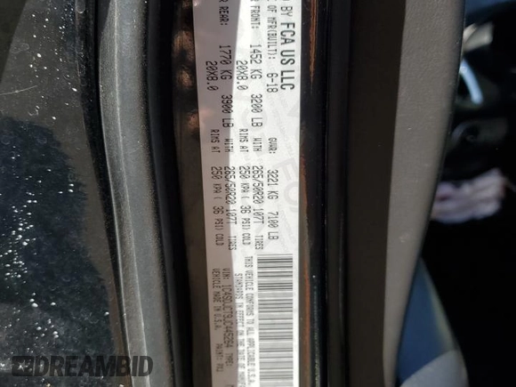 2018 Dodge Durango R/T with VIN 1C4SDJCT9JC445264, listed as a Copart auction lot 58035795 with Not provided miles and Salvage title. Bid and sale history available at DreamBid. Image 14.