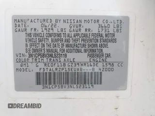 2022 Nissan Kicks S z VIN 3N1CP5BV3NL523119, wystawiony jako IAAI lot #42122504 z przebiegiem 28 062 mil mil oraz . Historia ofert i sprzedaży dostępna na DreamBid. Obrazek 9.