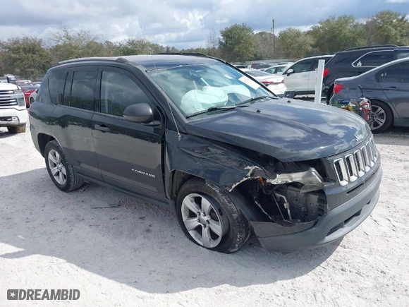 2014 Jeep Compass Sport with VIN 1C4NJCBB1ED722113, listed as a IAAI auction lot 41525045 with 106,502 mi miles. Bid and sale history available at carsss.com. Image 1.