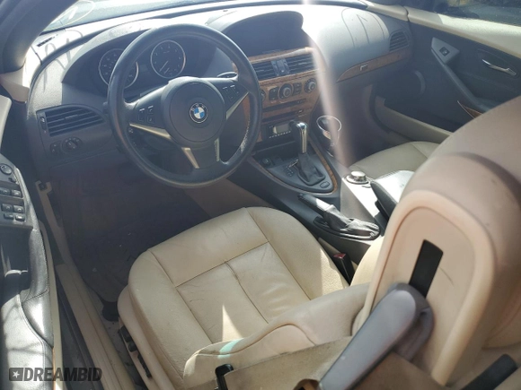 2004 BMW 6 Series 645Ci with VIN WBAEK73474B321001, listed as a Copart auction lot 75551344 with 0 mi miles and Non Repairable. Bid and sale history available at carsss.com. Image 8.