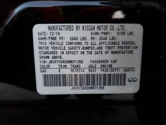 2017 Infiniti Q50 Red Sport 400 with VIN JN1FV7AR0HM871358, listed as a Copart auction lot 84252014 with 92,986 mi miles and Salvage Title. Bid and sale history available at carsss.com. Image 13.