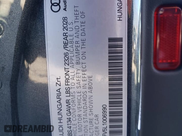 2020 Audi TTS z VIN TRUA1AFV5L1006990, wystawiony jako Copart lot #47334114 z przebiegiem 41 063 mil mil oraz . Historia ofert i sprzedaży dostępna na DreamBid. Obrazek 13.