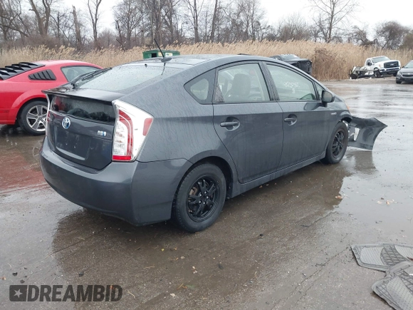 2012 Toyota Prius One with VIN JTDKN3DU4C1500721, listed as a IAAI auction lot 41730352 with 109,214 mi miles. Bid and sale history available at carsss.com. Image 4.