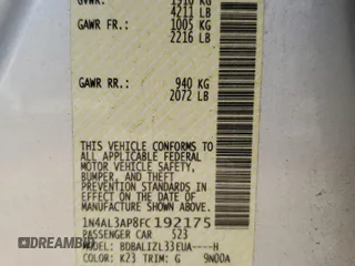 2015 Nissan Altima SL with VIN 1N4AL3AP8FC192175, listed as a Copart auction lot 55949835 with 160,961 mi miles and Salvage title. Bid and sale history available at DreamBid. Image 12.