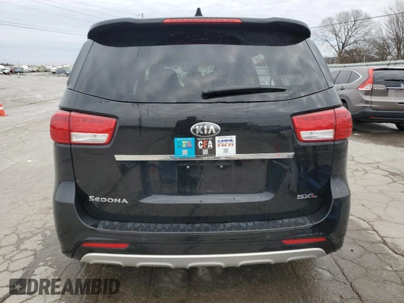 2018 Kia Sedona SX-L with VIN KNDME5C12J6380736, listed as a Copart auction lot 45411495 with 115,326 mi miles and Salvage Title. Bid and sale history available at carsss.com. Image 6.