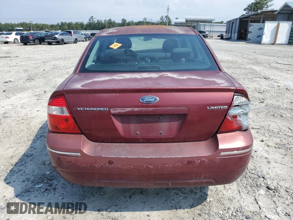 2005 Ford Five Hundred Limited with VIN 1FAFP25165G174663, listed as a Copart auction lot 72812174 with 0 mi miles and Salvage Title. Bid and sale history available at carsss.com. Image 6.