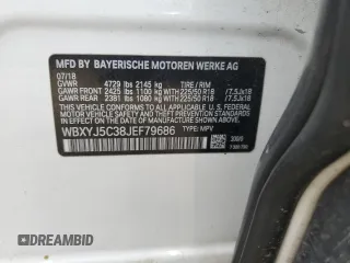 2018 BMW X2 xDrive28i z VIN WBXYJ5C38JEF79686, wystawiony jako Copart lot #56988735 z przebiegiem 103 799 mil mil oraz Szkoda całkowita • Salvage title. Historia ofert i sprzedaży dostępna na DreamBid. Obrazek 12.