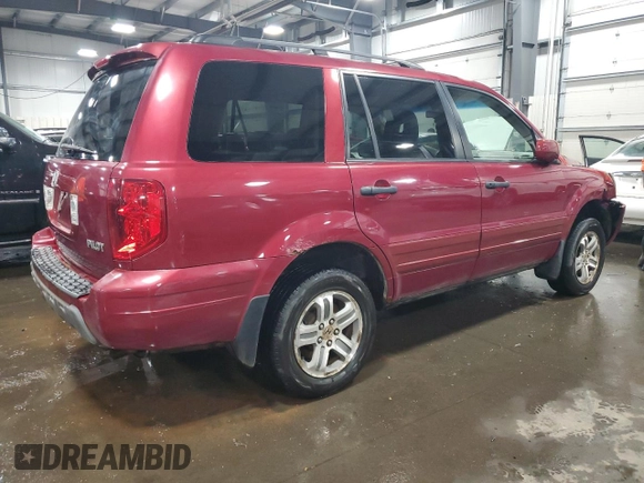 2005 Honda Pilot EX-L with VIN 5FNYF185X5B047522, listed as a Copart auction lot 55839695 with 237,707 mi miles and Salvage title. Bid and sale history available at DreamBid. Image 3.