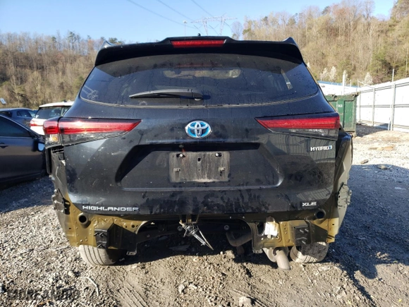 2023 Toyota Highlander Hybrid XLE with VIN 5TDKBRCH6PS579267, listed as a Copart auction lot 50688165 with 49,842 mi miles and Salvage Title. Bid and sale history available at carsss.com. Image 6.
