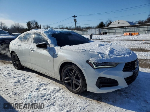2024 Acura TLX w/A-Spec Package with VIN 19UUB6F55RA000943, listed as a Copart auction lot 41744435 with 7,726 mi miles and Salvage Title. Bid and sale history available at carsss.com. Image 4.