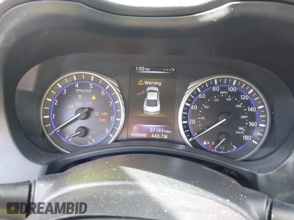 2017 Infiniti Q60 Sport with VIN JN1EV7EK5HM361046, listed as a IAAI auction lot 41786594 with 87,193 mi miles and . Bid and sale history available at carsss.com. Image 7.