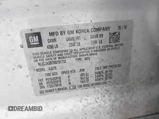 2019 Buick Encore Preferred with VIN KL4CJASB7KB701733, listed as a IAAI auction lot 41769157 with 99,801 mi miles. Bid and sale history available at carsss.com. Image 9.
