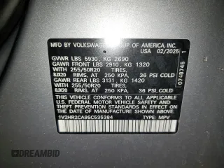 2025 Volkswagen Atlas SE with VIN 1V2HR2CA9SC535384, listed as a Copart auction lot 62152365 with 14,535 mi miles and Clean title. Bid and sale history available at DreamBid. Image 13.