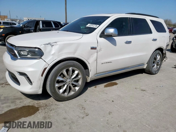 2021 Dodge Durango Citadel with VIN 1C4SDHET0MC641166, listed as a Copart auction lot 50291275 with 101,467 mi miles and Salvage Title. Bid and sale history available at DreamBid. Image 1.