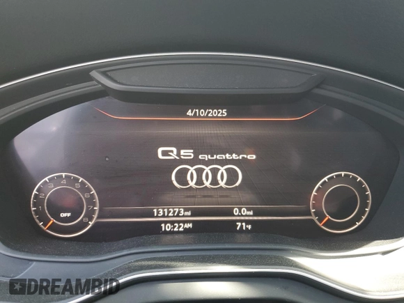 2018 Audi Q5 Premium Plus with VIN WA1BNAFY8J2011941, listed as a Copart auction lot 51845805 with 131,273 mi miles and Non Repairable. Bid and sale history available at DreamBid. Image 9.