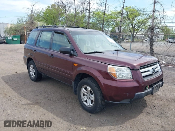 2007 Honda Pilot LX with VIN 5FNYF18107B016599, listed as a IAAI auction lot 42142933 with 186,442 mi miles and . Bid and sale history available at carsss.com. Image 1.