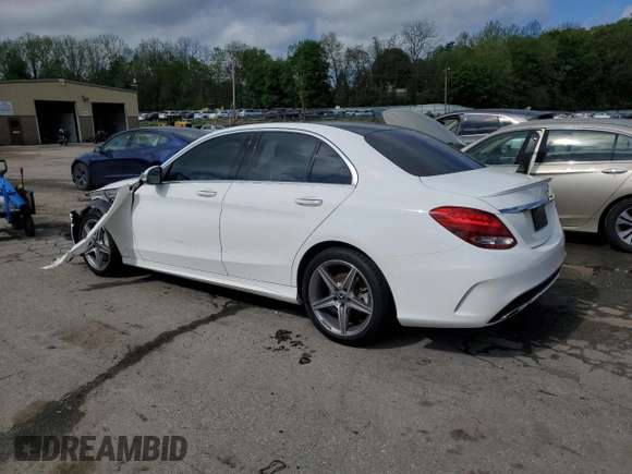 2017 Mercedes-Benz C 300 with VIN 55SWF4KB2HU226485, listed as a Copart auction lot 55952755 with 62,589 mi miles and Salvage title. Bid and sale history available at DreamBid. Image 2.