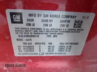 2018 Buick Encore Preferred with VIN KL4CJASB3JB582142, listed as a Copart auction lot 48795105 with Not Provided miles and Salvage Title. Bid and sale history available at carsss.com. Image 13.