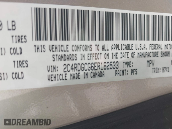 2014 Dodge Grand Caravan SXT z VIN 2C4RDGCG6ER162533, wystawiony jako IAAI lot #42251591 z przebiegiem 70 666 mil mil oraz . Historia ofert i sprzedaży dostępna na DreamBid. Obrazek 9.