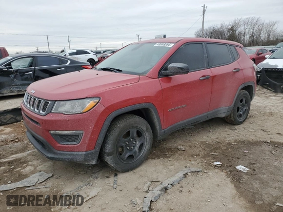 2018 Jeep Compass Sport with VIN 3C4NJCAB2JT411036, listed as a Copart auction lot 46046895 with 102,642 mi miles and Salvage Title. Bid and sale history available at carsss.com. Image 1.