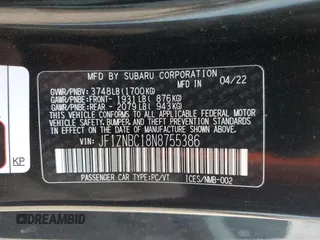 2022 Toyota GR86 with VIN JF1ZNBC18N8755386, listed as a Copart auction lot 83574544 with 20,423 mi miles and Salvage Title. Bid and sale history available at carsss.com. Image 12.
