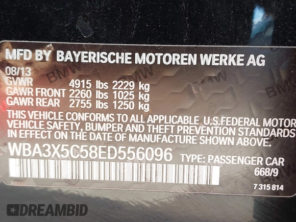 2014 BMW 3 Series 328i Gran Turismo xDrive с VIN WBA3X5C58ED556096, выставлен на аукционе IAAI как лот 40979072 с пробегом 80 544 миль миль и . История ставок и продаж доступна на DreamBid. Изображение 9.