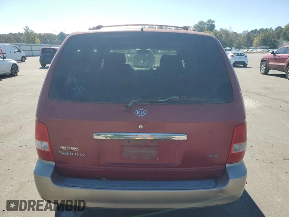 2003 Kia Sedona LX with VIN KNDUP131636364111, listed as a Copart auction lot 77393214 with 0 mi miles and Salvage Title. Bid and sale history available at carsss.com. Image 6.