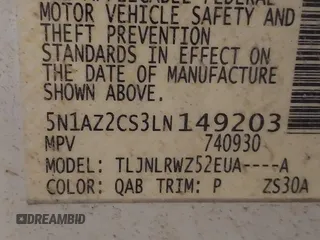 2020 Nissan Murano SL z VIN 5N1AZ2CS3LN149203, wystawiony jako IAAI lot #41421816 z przebiegiem 38 867 mil mil oraz . Historia ofert i sprzedaży dostępna na DreamBid. Obrazek 9.