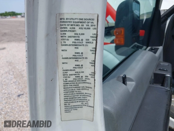 2016 Ford F-250 XL с VIN 1FD7X2B62GEC87423, выставлен на аукционе IAAI как лот 42014959 с пробегом 481 330 миль миль и . История ставок и продаж доступна на DreamBid. Изображение 9.