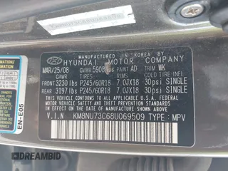 2008 Hyundai Veracruz GLS с VIN KM8NU73C68U069509, выставлен на аукционе IAAI как лот 42615313 с пробегом 129 202 миль миль и . История ставок и продаж доступна на DreamBid. Изображение 9.