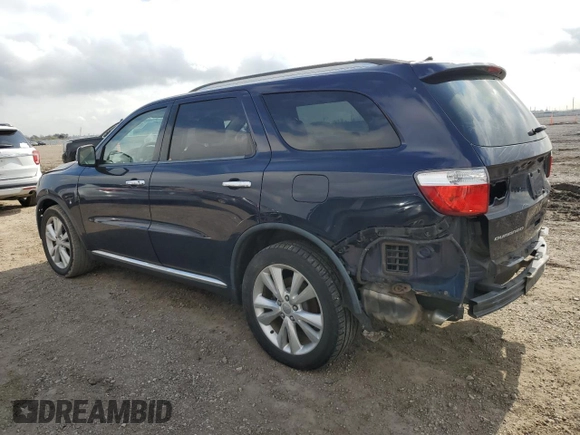 2013 Dodge Durango Crew with VIN 1C4SDHDT3DC697734, listed as a Copart auction lot 43588155 with 150,720 mi miles and Salvage title. Bid and sale history available at DreamBid. Image 2.