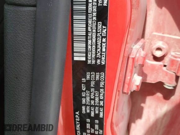 2020 Jeep Renegade Sport with VIN ZACNJAAB2LPL52923, listed as a Copart auction lot 48816875 with 32,377 mi miles and Salvage Title. Bid and sale history available at carsss.com. Image 16.