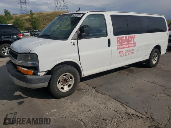 2013 Chevrolet Express Passenger LT with VIN 1GAZG1FG1D1121397, listed as a Copart auction lot 64763735 with Not provided miles and Clean title. Bid and sale history available at DreamBid. Image 1.