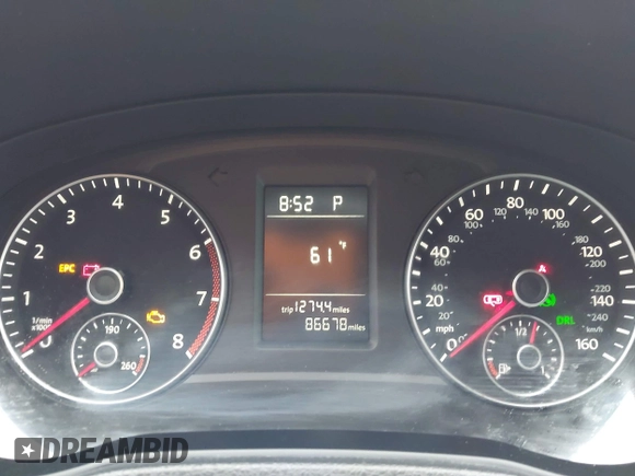 2012 Volkswagen Passat S with VIN 1VWAP7A33CC016887, listed as a IAAI auction lot 42096022 with 86,678 mi miles and . Bid and sale history available at DreamBid. Image 7.