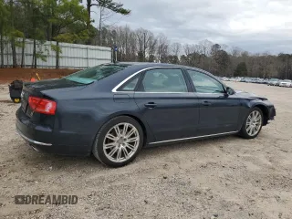 2014 Audi A8 3.0L TDI with VIN WAURMAFD1EN011155, listed as a Copart auction lot 49234365 with 106,967 mi miles and Salvage title. Bid and sale history available at DreamBid. Image 3.