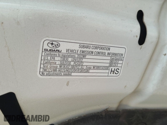 2022 Subaru Outback Premium с VIN 4S4BTADC1N3263416, выставлен на аукционе IAAI как лот 42550138 с пробегом 111 625 миль миль и . История ставок и продаж доступна на DreamBid. Изображение 18.