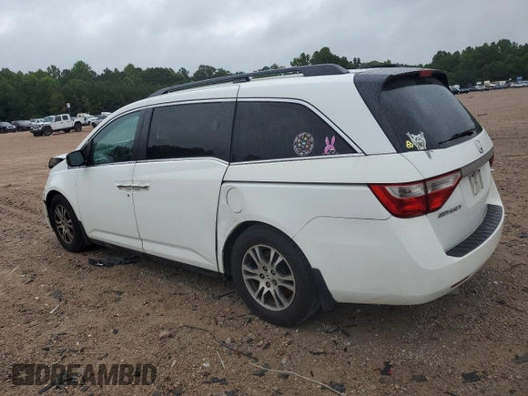 2013 Honda Odyssey EX-L with VIN 5FNRL5H62DB048370, listed as a Copart auction lot 63013465 with 129,552 mi miles and Salvage title. Bid and sale history available at DreamBid. Image 2.