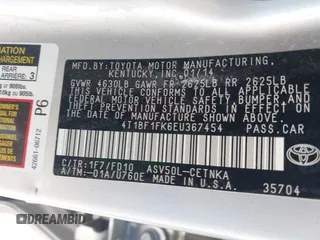 2014 Toyota Camry L with VIN 4T1BF1FK6EU367454, listed as a IAAI auction lot 41871829 with 140,696 mi miles and . Bid and sale history available at DreamBid. Image 9.