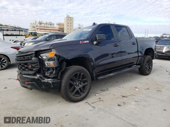 2024 Chevrolet Silverado 1500 Custom Trail Boss with VIN 3GCPDCEK8RG398601, listed as a Copart auction lot 88468505 with 933 mi miles and Salvage Title. Bid and sale history available at carsss.com. Image 1.