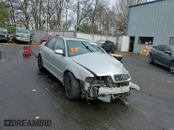 2001 Audi S4 with VIN WAURD68D61A009655, listed as a Copart auction lot 81770434 with 0 mi miles and Salvage Title. Bid and sale history available at carsss.com. Image 10.